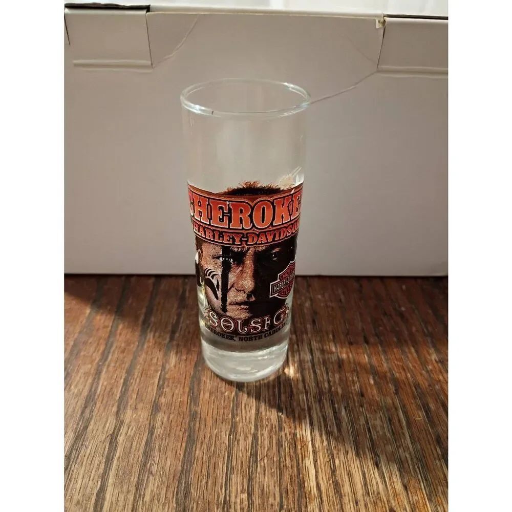 2017 Cherokee Harley Davidson NC Shot Glass Barware Glassware Collectible
